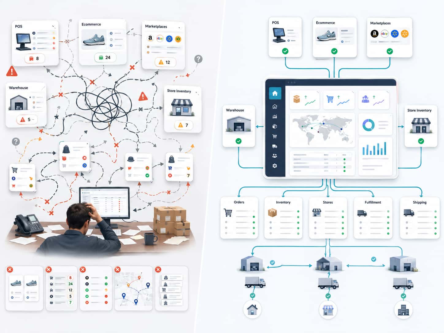 Retail operations moving from disconnected channel chaos to clear inventory order and fulfillment control